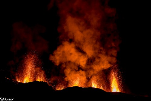 eruption du volcan Réunion - aout 2015